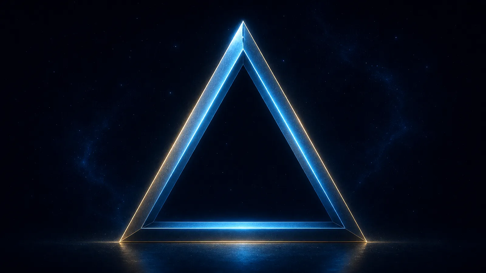 A single triangle, the simplest closed shape.
