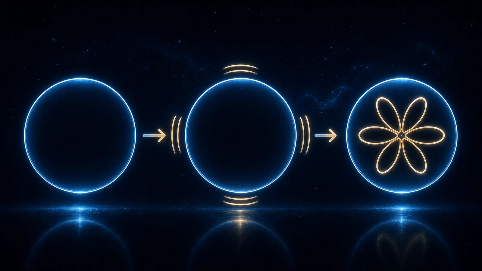 A vibrating circle beginning to create visible form.